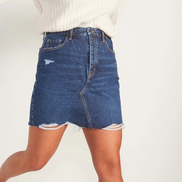 🆕 RESERVED XMS Old Navy Women's Higher High-Waisted Button-Fly Straight Skirt - Picture 4 of 9